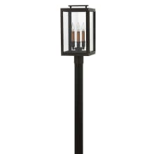 Sutcliffe 120v 3 Light 20" Tall Post Light with Clear Glass