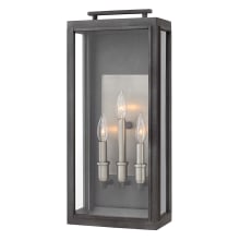 Sutcliffe 3 Light 22" High Outdoor Wall Sconce with Clear Glass Shade