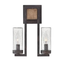 Sawyer 2 Light 12" Tall Outdoor Wall Sconce with Seedy Glass Shades