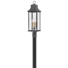 Adair 3 Light 27.75" Tall Heritage Post Light with Clear Glass