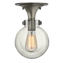 1 Light Indoor Semi-Flush Ceiling Fixture with Clear Globe Shade from the Congress Collection