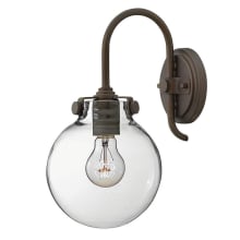 1 Light Indoor Wall Sconce with Clear Globe Shade from the Congress Collection