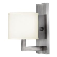 Hampton 1 Light 6-1/4" Wide Wall Sconce with Off-White Linen Shade