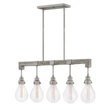 5 Light 36" Wide LED Linear Chandelier from the Denton Collection