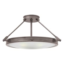 Collier Single Light 22" Wide Integrated LED Semi-Flush Bowl Ceiling Fixture with Etched Opal Glass Shade