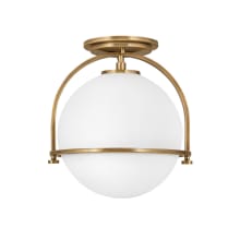 Somerset 11" Wide Semi-Flush Ceiling Fixture with Etched Opal Glass Shade