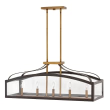 Clarendon 5 Light 36" Wide Chandelier with Clear Glass Panels