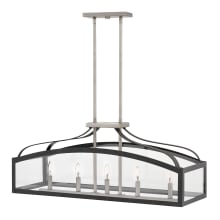 Clarendon 5 Light 36" Wide Chandelier with Clear Glass Panels