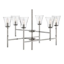 Arden 6 Light 32" Wide Chandelier with Flared, Clear Glass Shades