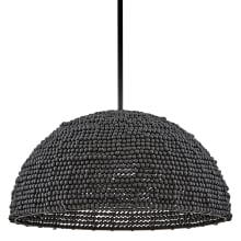 Dalia 20" Wide Wood Pendant with Beaded Shade