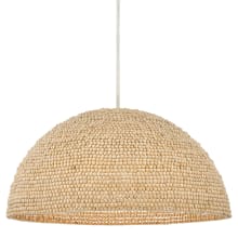 Dalia 3 Light 35" Wide Wood Pendant with Beaded Shade