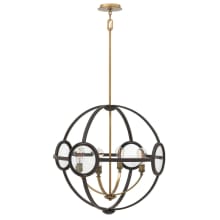 4 Light 1 Tier Globe Chandelier with Clear Disk Shades from the Fulham Collection