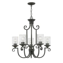 Casa 5 Light 25" Wide Chandelier with Seedy Glass Shades