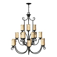 Casa 15 Light 3 Tier Candle Style Pillar Candle Chandelier
