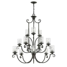 Casa 15 Light 42" Wide Chandelier with Seedy Glass Shades