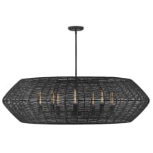 Luca 8 Light 60" Wide Drum Chandelier with Woven Shade