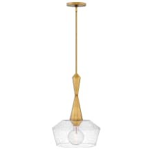 Bette 1 Light 15" Wide Pendant with a Seedy Glass Shade