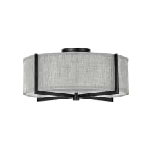 Axis 20" Wide Galerie Semi-Flush Ceiling Fixture with Heathered Grey Linen Shade
