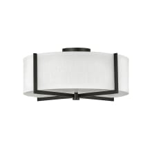 Axis 20" Wide Galerie Semi-Flush Ceiling Fixture with Off White Fabric Shade