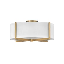 Axis 20" Wide Galerie Semi-Flush Ceiling Fixture with Off White Fabric Shade