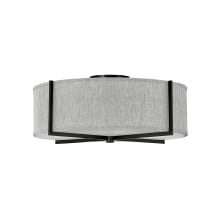 Axis 26" Wide Galerie Semi-Flush Ceiling Fixture with Heathered Grey Fabric Shade