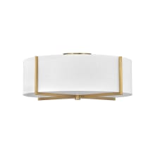 Axis 26" Wide Galerie Semi-Flush Ceiling Fixture with Off White Linen Shade