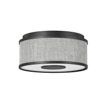 Halo 13" Wide Galerie Semi-Flush Ceiling Fixture with Heathered Grey Linen Shade