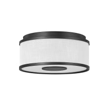 Halo 13" Wide Galerie Semi-Flush Ceiling Fixture with Off White Linen Shade