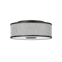 Halo 18" Wide Galerie Semi-Flush Ceiling Fixture with Heathered Grey Linen Shade