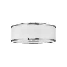 Halo 18" Wide Galerie Semi-Flush Ceiling Fixture with Off White Linen Shade
