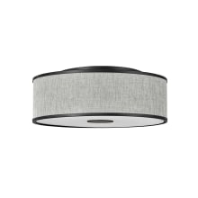 Halo 24" Wide Galerie Semi-Flush Ceiling Fixture with Heathered Grey Linen Shade