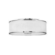Halo 24" Wide Galerie Semi-Flush Ceiling Fixture with Off White Linen Shade