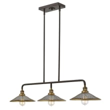 Rigby 3 Light 40" Wide Linear Chandelier with Mesh Shades