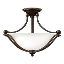 2 Light Indoor Semi-Flush Ceiling Fixture with Opal Shade from the Bolla Collection