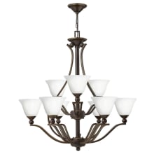 Bolla 9 Light 2 Tier Chandelier with Etched Opal Shade