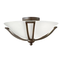 2 Light 16.75" Width Indoor Semi-Flush Ceiling Fixture with Opal Shade from the Bolla Collection