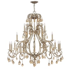Carlton 21 Light 3 Tier Candle Style Crystal Chandelier