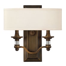 2 Light ADA Compliant 14" Height Indoor Double Sconce Wall Sconce from the Sussex Collection