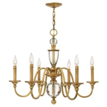 6 Light 1 Tier Candle Style Chandelier from the Eleanor Collection