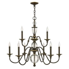 9 Light 2 Tier Candle Style Chandelier from the Eleanor Collection