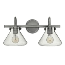 Congress 2 Light 19" Wide Bathroom Vanity Light with Clear Cone Shades
