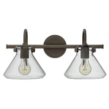 Congress 2 Light 19" Wide Bathroom Vanity Light with Clear Cone Shades