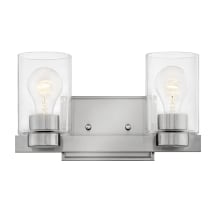 Miley 2 Light 13" Wide Bathroom Vanity Light with Clear Glass Shades