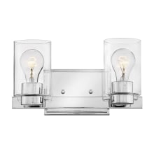 Miley 2 Light 13" Wide Bathroom Vanity Light with Clear Glass Shades