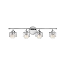 Maeve 4 Light 30" Wide Bathroom Vanity Light with Crackle Glass Shades