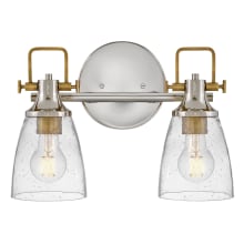 Easton 2 Light 15" Wide Vanity Light with Seedy Glass Shades
