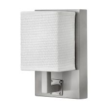 1 Light ADA Compliant LED Bathroom Bath Sconce with a Patterned Fabric Shade from the Avenue Collection