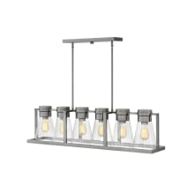 6 Light 43-3/4" Wide Linear Chandelier with Clear Glass Shades from the Refinery Collection