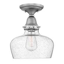 Academy Single Light 10" Wide Semi-Flush Mount Ceiling Fixture with Seedy Glass Shade