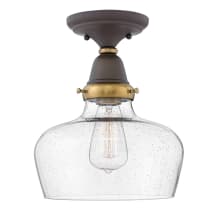 Academy Single Light 10" Wide Semi-Flush Mount Ceiling Fixture with Seedy Glass Shade
